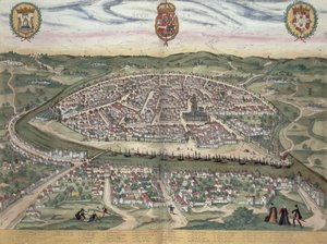 Sevilla térképe, Georg Braun (1541-1622) és Frans Hogenberg (1535-90) „Civitates Orbis Terrarum” c. 1572-1617