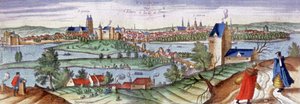 Tours látképe, 1561 körül (metszet) alkotó: Joris Hoefnagel