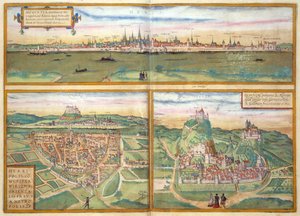 Metz, Wurtzburg és Sittensen, Georg Braun (1541-1622) és Frans Hogenburg (1535-90) Civitates Orbis Terrarumból, 1572 körül alkotó: Joris after Hoefnagel