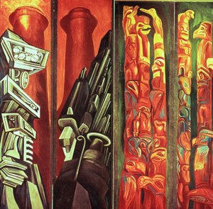 III. dekoratív panel, Az amerikai civilizáció eposzából alkotó: José Clemente Orozco
