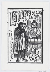 Egy nő, aki zsebkendővel a kezében sír, egy öreg döghöz beszél, illusztráció..., kb. 1880-1910.