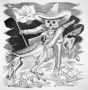 Zapatista koponya, 1910 körül (metszet)