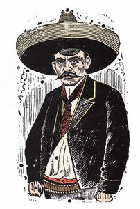 Emiliano Zapata (1880-1919), mexikói forradalmár. Jose Guadalupe Posada (1852-1913) xilográfiája.