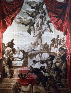 Decoration in the ballroom of Hotel Wandel in Paris, 20th century (fresco)