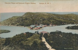 „Clarence House and Dockyard, English Harbour. Antigua, B.W.I., XX. század eleje. alkotó: Jose Anjo