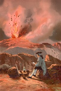 Lazzaro Spallanzani az Etna kitörését figyeli