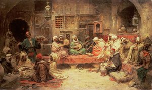 Arabok zenélnek egy belső térben