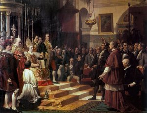 "A Cortes de Cádiz esküje 1810-ben." Jose Casado de Alisal (1832-1886) festménye. 1863