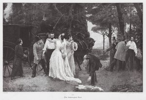 A megszakított párbaj (színes litográfia) alkotó: Jose Garnelo y Alda