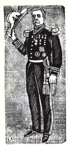 Porfirio Diaz (1828-1915), a Mexikói Köztársaság elnökének portréja. Jose Guadalupe Inn (1852-1913) xilográfiája. alkotó: José Guadalupe Posada
