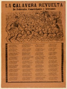Der rebellische Calavera der Bundesarmee, Kaufleute und Handwerker alkotó: José Guadalupe Posada
