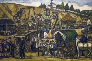GUTIERREZ SOLANA, Jose (1886-1945). Ünnep a madridi San Isidro réten (Ünnep a madridi San Isidoro réten). 1933. Olaj, vászon. Magántulajdon. alkotó: Jose Gutierrez Solana