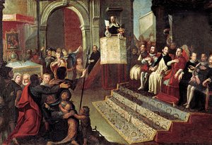 Saint Vincent Ferrer az 1412-es Caspe kiegyezése során alkotó: Jose Ingles