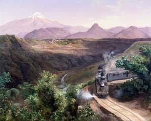 Kilátás a Pico de Orizaba sztratovulkánra Mexikóban (olaj, vászon, 19. század vége)