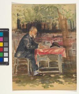 A. Schönn festő Karlsbadban, 1893 alkotó: Josef Engelhart