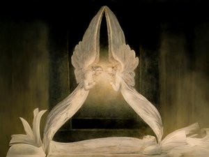 JJM-recreate_Blake-W_Christ az angyalok által őrzött sírban alkotó: Josef Johann Michel
