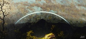 JJM újraalkotja Friedrich-C-D: Hegyi táj szivárványt (panoráma)