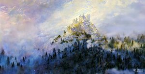 JJM recreates Friedrich-C-D: Morgennebel im Gebirg (Panorama)