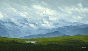 JJM recreates Friedrich-C-D: Treibende Wolken (Alpen Panorama)