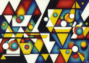 abstract: spheres+triangles 4