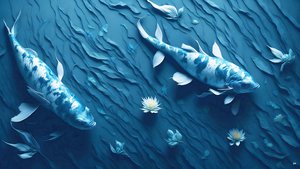 tusfestés: Koi-Karpfish_blue_03