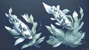 tusfestés: Koi-Karpfish_white marble_01