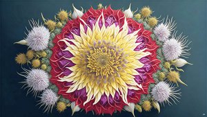 mandala: Bogáncs virágos elemekkel_01