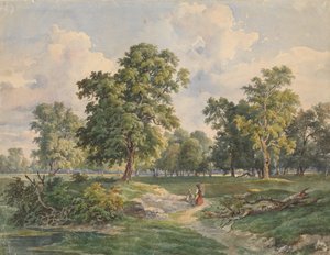 Nagy parkos táj, Laxenburg alkotó: Josef Kriehuber