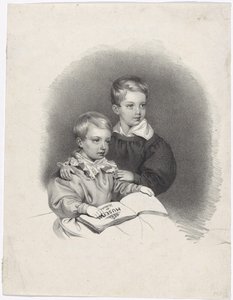 Franz Joseph trónörökös és Ferdinand Maximilian Josef főherceg gyermekkorukban
