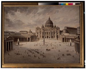 A Szent Péter tér és kilátás a római fórumra alkotó: Josef Langl