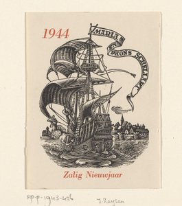 Schellart Mária és Phons újévi kívánsága 1944-re alkotó: Josef Leysen (Jef)