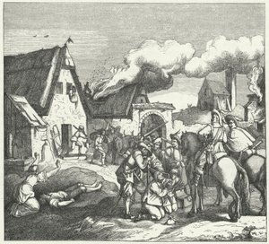 Császári csapatok fosztogatnak és fosztogatnak az 1634-es nordlingeni csata után