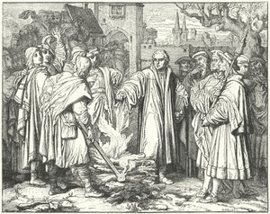 Luther Márton elégeti a pápai bullát Wittenbergben, 1520