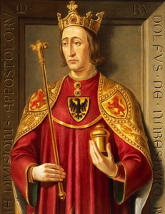 Rudolf von Habsburg (1218-91) portréja, Josef Kiss és Friedrich Mayrhofer festménye, részlet
