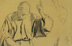Drapéria tanulmány a "Christi Ascension" festményhez