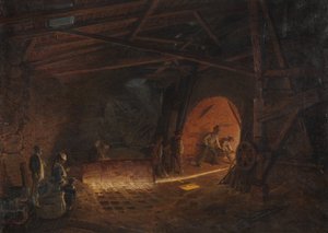 Acierie – Vasmű, szerző: Wallander, Josef Wilhelm (1821-1888). Olajfestmény