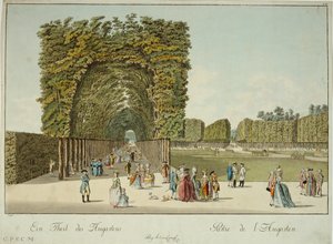 Az Augarten park egy része, amelyet II. József császár nyitott meg a nagyközönség számára... (metszet) alkotó: Josef Ziegler
