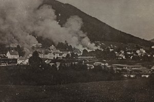 Album "Az én világháborúm – emlékek a délnyugati frontról Karintiában, Olaszországban, Trentino-Alto Adige" 1915.03.31.-1918.12.11. - Josef Zohles Bécs": bombamerényletek Tarvisióban (b/w p alkotó: Josef Zohles