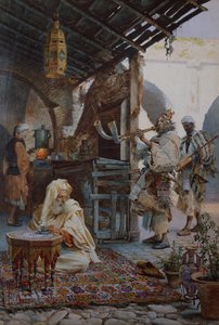 Núbiai zenészek (akvarell) alkotó: Josep Tapiro Baro