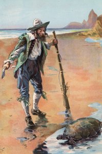 Robinson Crusoe: Találok egy teknőst (színes litho)
