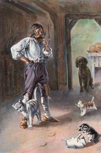 Robinson Crusoe: A macskám három cicát hozott haza (színes litho)