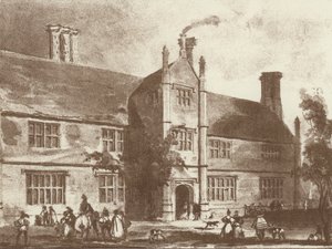 Thorpland Hall, Norfolk (litho) alkotó: Joseph (after) Nash