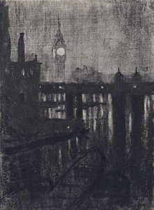 Óratorony, éjszaka (litho)