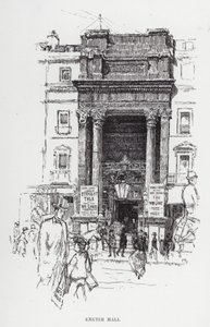 Exeter Hall (litho) alkotó: Joseph (after) Pennell
