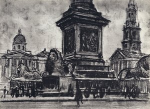 Oroszlánok, Trafalgar Square (litho)