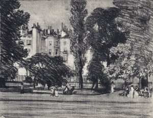 Park Lane, a Parkból (litho) alkotó: Joseph (after) Pennell