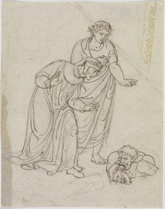 A hazájuk árulói a jégben, Ugolino gróf és Ruggieri érsek, amint egymást marcangolják (Dante, Pokol, 33. ének, V 109) alkotó: Joseph Anton Koch