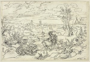 Táj Szent György és a Sárkány és a Monte Soratte alkotó: Joseph Anton Koch