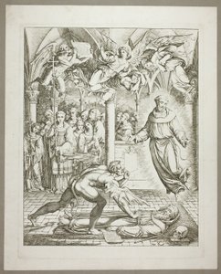 Az ördög és Assisi Szent Ferenc harca Guido da Montefeltro lelkéért, harmadik tábla a Darstellungen aus Dante