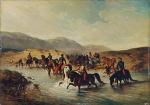 Francia lovasság a lótóban alkotó: Joseph Anton Strassgschwandtner